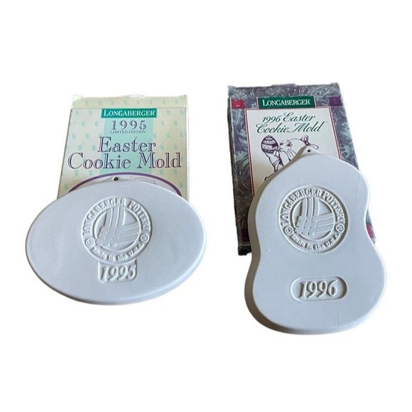 VTG New Open Box Longaberger Set 1995 & 1996 Easter Bunny Cookie Chocolate Molds - Picture 2 of 7